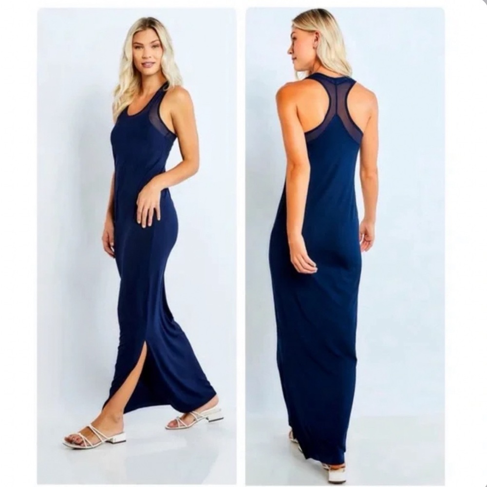 NWT Anatomie Taya Racerback Navy Maxi Dress Sz L